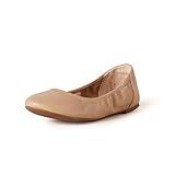 Amazon Essentials Women's Belice Slip On Ballet Flat, Beige, 8