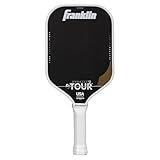 Franklin Sports Pro Pickleball Paddles - FS Tour Featherweight Series Lightweight Paddles - USA Pickleball Approved - Raw Carbon Fiber Surface - Dynasty - 12mm Polymer Core - White