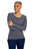 Healing Hands Women's Underscrub Soft Knit Melissa Longsleeve Scrub Tee with Breathable & Easy Care Fabric 5047, M, Pewter