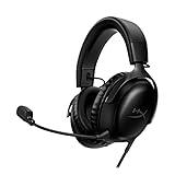 HyperX Cloud III – Wired Gaming Headset, PC, PS5, Xbox Series X|S, Angled 53mm Drivers, DTS Spatial Audio, Memory Foam, Durable Frame, Ultra-Clear 10mm Mic, USB-C, USB-A, 3.5mm – Black