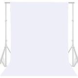 GFCC 8FTX10FT White Backdrop Background for Photography Photo Booth Backdrop for Photoshoot Background Screen Video Recording Parties Curtain