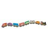 Melissa & Doug Wooden Magnetic Train Cars - 8 Piece Educational and Skill-Building Wooden Toy for Boys and Girls