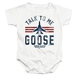 Popfunk Top Gun Talk To Me Goose Unisex Infant Snap Suit for Baby, White, Medium