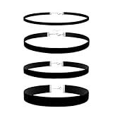 yfstyle 4pcs Black Choker Necklaces for Woman Adjustable Layered Black Velvet Choker Collar Simple Gothic Velvet Chokers for Cosplay Birthday Halloween Jewelry Gifts-4Pcs