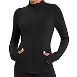 YOKGO Workout Jackets for Women Lightweight Running Jackets Full Zip Yoga Athletic Clothes Slim Fit with Pockets