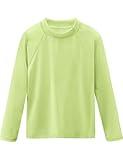 Boys Swim Shirt Long Sleeve Rash Guard Kids UPF 50+ Sun Beach Water Shirts Swimwear Rashguard for Toddler Sun Water Fishing Swimming Swim Top Milk Green 5T