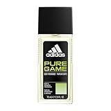 adidas Pure Game Body Fragrance 2.5 fl oz (Pack of 1), Notes of Grapefruit, Lavender, and Sandalwood, Men's fragrance, Long lasting, Sporty fragrance, Travel size