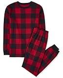 The Children's Place Baby Family Matching, Christmas and Holiday Pajama Sets, Cotton, Red/Black Check, XLarge (Adult)