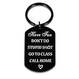 VANLOVEMAC Back to School Gifts Have Fun Don't Do Stupid Keychain for Teen Boys Girls Christmas Birthday Gifts Funny Gag Gifts for Son Daughter Off to College Student First Day of School (black)