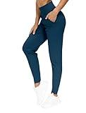 THE GYM PEOPLE Women's Joggers Pants Lightweight Athletic Leggings Tapered Lounge Pants for Workout, Yoga, Running (Small, Dark Blue Green)