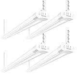 hykolity 4 Pack 4FT LED Shop Light Linkable, 4400lm, 42w(250w Equivalent), 5000K Utility Shop Lights, Hanging or Flush Mount, with Power Cord and On/Off Switch