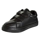 French Toast Boys Girls Shoes-Unisex Athletic Casual Dress Kids School Uniform Loafer Oxford Canvas Tennis Sneakers, Black-3, 2 US Big