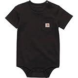 Carhartt Baby Short-Sleeve Pocket Bodysuit, Black, 18M