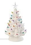 Creative Hobbies Ready to Paint Ceramic Bisque, Large 15.5" Christmas Tree & Base - Light Up! - Electrical Cord, Bulb, Multi-Colored Twists, & Star Included