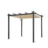 Garden Winds Replacement Canopy Top Cover Compatible with The Purple Leaf Domi Kozyard ZYMPG10, ZYMPG10-KK and Most 10' x 10' Retractable Pergolas - Riplock 350