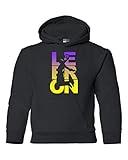 L23 23 Youth LA Basketball Sports DT Hoodie Kids Tee (X-Large, Black)