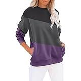 PUTEARDAT Light Camo Sweatshirt Prime Try Before You Buy Love Sweatshirt Deals of The Day Lightning Off Deals Heart Shirt Todays Deals in Clearance,2-Purple,Small