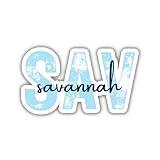 SAV Savannah Georgia Airport Code Travel Sticker, Multiple Colors, Vinyl Laptop Water Bottle Planner Journal, Places I've Been, Luggage Decal (Blue)