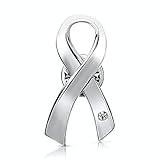 AWARENESS RIBBON Lapel Pin schizophrenia brain disorders etc Silver