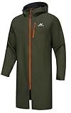 NORDIC OUTLAND Rain Jacket Men,Waterproof Breathable Long Raincoat with Hood Mesh Lining,Windbreaker for Outdoor Fishing Camping