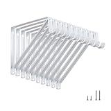 HOME MASTER HARDWARE Heavy Duty Closet Shelf & Rod Brackets, Wall Mounted Closet Shelves Bracket with Rod Shelving Support, White with Screws 10-Pack