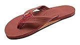Rainbow Sandals Women's Single Layer Leather Sandal, Cognac, Ladies 11