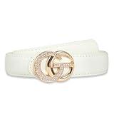 Aurolran Women's Fashion Classic Metal Buckle Leather Belt with Jeans Dress