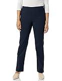 Briggs New York Women's Super Stretch Millennium Welt Pocket Pull on Career Pant, Navy, 14