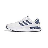 adidas Men's S2G Spikeless Leather 24 Golf Shoes, Footwear White/Collegiate Navy/Silver Metallic, 11