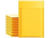 packbabol Kraft Bubble Mailers 4x8 Inch 50 Pcs,Small Self-Sealing Mail Shipping Bags,Yellow Padded Envelopes #000