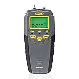 General Tools MMD4E Digital Moisture Meter, Water Leak Detector, Moisture Tester, Pin Type, Backlit LCD Display With Audible and Visual High-Medium-Low Moisture Content Alerts, Grays