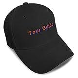 Speedy Pros Baseball Cap Tour Guide Travel Acrylic Vacation Dad Hats for Men and Women Black Design Only