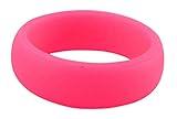 Barbell 1 Minimalist Silicone Wedding Ring/Band Eco-Friendly Packaging for Men & Women Personal Training, Weightlifting, Powerlifting, Hunting, Fishing, Work (Hot Pink Smooth, 5)