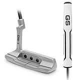 GoSports GS1 Tour Golf Putter – 34” Right-Handed Blade Putter with Milled Face, Choose Oversized Fat Grip or Traditional Grip, Silver