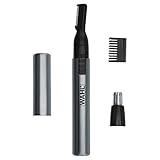 Wahl Micro Groomsman Battery Personal Trimmer for Hygienic Grooming with Rinseable, Interchangeable Heads for Eyebrows, Neckline, Nose, Ears, & Other Detailing - 05640-600