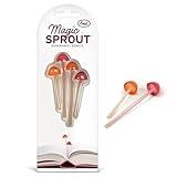 Genuine Fred Magic Sprout, Mini-Mushroom Bookmarks - Set of 4 - Two Sizes & Colors - Soft, Flexible Silicone - Fun Stocking Stuffer, Gift for Book Lovers, Teachers, Back to School - Cottagecore Decor