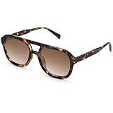 LIKSMU Retro Aviator Sunglasses for Women Men Trendy Square Pilot Shades 70s Vintage Sun Glasses Tortoiseshell Frames Gradient Brown Lens