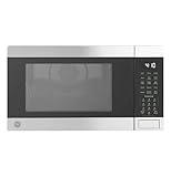 GE GCST10A1WSS 4-in-1 Microwave Oven, 1,050 Watts Air Fryer, Broiler & Convection Mode, Kitchen Essentials for The Countertop or Dorm Room, Child-Lock Technology 1.0 Cu. Ft, Stainless Steel