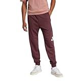 adidas Men's Essentials Big Logo French Terry Pants, Aurora Ruby/White
