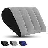 Portable Wedge Pillow Inflatable Cushion - Body Positioners Lightweight Wedge Pillow for Sleeping, Leg Elevation, Use in Bed, Travel, Camping, Fast Inflating Deflation (Grey)