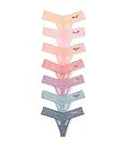 Victoria's Secret Women's Lace Thong Underwear, Panties for Women, Pack of 7, Days of the Week, L
