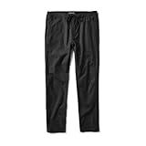 Roark Layover Traveler Pants - Men's Lightweight Travel Pants, Breathable Pants for Men, Travel Pants for Men on Plane, Ideal for Hiking & Everyday Wear, Black, 33