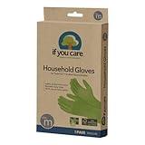 If You Care Medium Cotton Flock Lined Household Gloves – Durable, Reusable, Fair Trade Rubber – 1 Pair