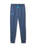 Under Armour Boys Brawler 2.0 Tapered Pants, (044) Downpour Gray / / Circuit Teal, Small