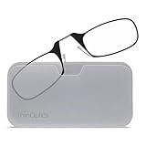 ThinOptics unisex-adult Reading Glasses + Black Universal Pod Case | Black Frames, 2.00 Strength Readers Black Frames / Black Case, 44 mm