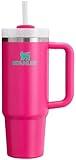 Stanley Quencher H2.0 Tumbler with Handle & Straw 30 oz | Twist On 3-Way Lid | Cupholder Compatible for Travel | Insulated Stainless Steel Cup | BPA-Free | Passion Pink