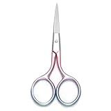 Motanar Multicolor Professional Grooming Scissors for Personal Care Facial Hair Removal and Ear Nose Eyebrow Trimming Stainless Steel Fine Straight Tip Scissors 3.9 Inch (Pink)