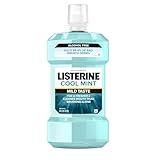 Listerine Alcohol-Free Mouthwash, Non Alcoholic Mint Oral Rinse Kills 99.9% of Germs That Cause Bad Breath for a Fresh Breath & Clean Mouth, Less Intense Taste, Cool Mint Flavor, 1 L