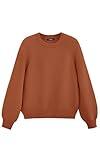 PRETTYGARDEN Womens Long Sleeve Ribbed Knit Pullover Loose Crewneck Fall Sweaters for Women 2024 Casual Sweater (Caramel, Large)