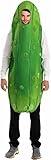 Spooktacular Creations Halloween Pickle Costume Adult, Unisex Food Costume, Funny Costume for Men, Green Fruit Jumpsuit for Dress-Up, Cosplay, Themed Party (Large)